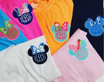 Minnie Mouse Design Applique Frame File for Embroidery Machine Monogram Instant Download wear to Disney to see Mickey