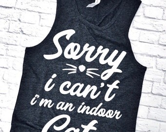 Indoor Cat - Workout Muscletank. Fitness Tank. Cute Shirt. Gym Tank, XS - 3XL