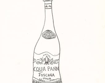 Una Bottiglia di Acqua Panna - 18 in. x 24 in. Signed Print