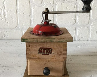 Italian Coffee Grinder, Wooden Coffee Mill, Coffee Grinder, Retro Coffee Mill, Hand Coffee Grinder, Farmhouse, Kitchen
