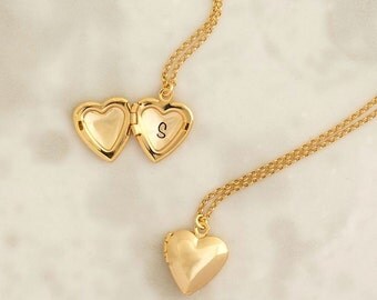 Heart Locket, Personalized Locket, Gold Heart Locket, Locket Necklace, Heart Necklace, Personalized Jewelry, Initial Locket, Bridesmaid gift