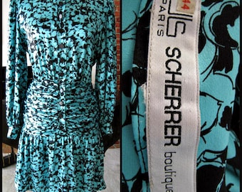 Jean Louis Scherrer Couture Dress / Jean Louis Scherrer Haute Couture dress / 80s French Couture Dress / fits M / Couture number 464110