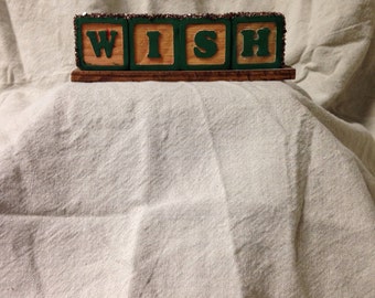 Wishful Wooden Alphabet Block Christmas Decoration