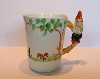 1920s German Gnome Mug. Novelty Mug. Garden Gnome Mug. Collectable Gnomes.