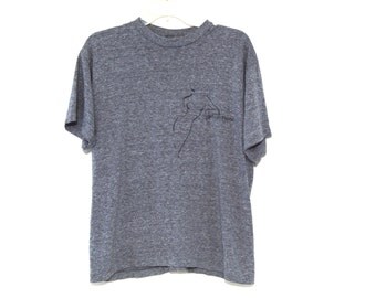 Vintage 80s tshirt heather gray Evan Picone triblend rayon