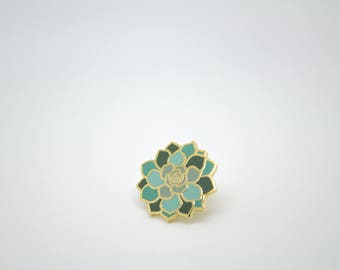 Mini Succulent Enamel Pin, comes with mini canvas jewelry bag