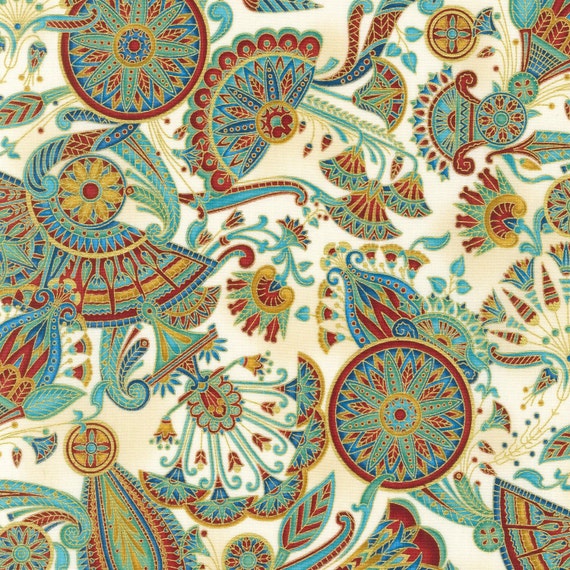 Egyptian Fabric Valley Of The Kings Fabric Floral Geometric