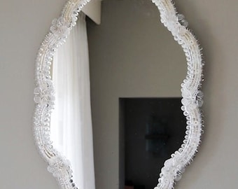 Large wall mirror from Murano Venetian glass circa 1950s.