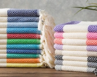 Diamond Hand Towel, Turkish Head/Hand Towel, Cotton Hand Towel, Peshtemal, Peshkir, Head Towel, Guest Towel