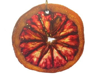 Real Blood Orange Slice Necklace