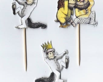 Where the Wild Things Are, Cupcake Topper, Birthday Party Decorations, Wild Things Party,Wild Rumpus Party,Wild Thing Max Baby Shower