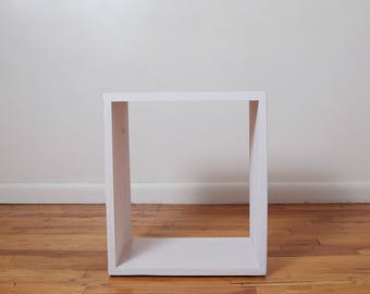 Simple Rectangle Wood Nightstand, Side Table, End Table, Stool, Pedestal, Plant Stand- White Wash