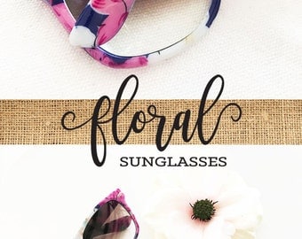 Monogram Sunglasses Bridesmaid Sunglasses Unique Bridesmaid Gift Bridal Shower Gift Floral Bridal Shower Favors Floral Sunglasses (EB3203M)