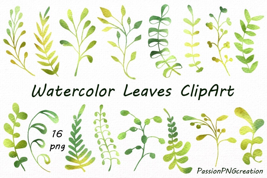 watercolor leaves clipart - photo #8