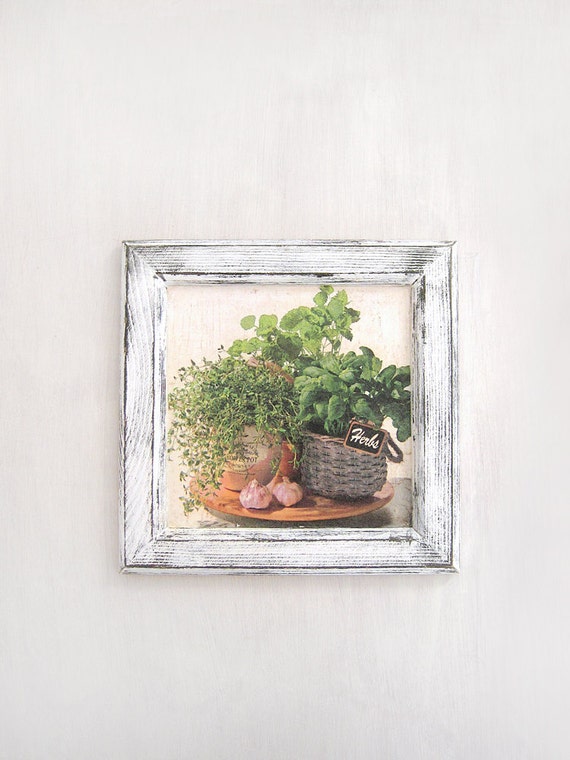 Botanical wall art decor. Herbs Kitchen wall frame. Botanical