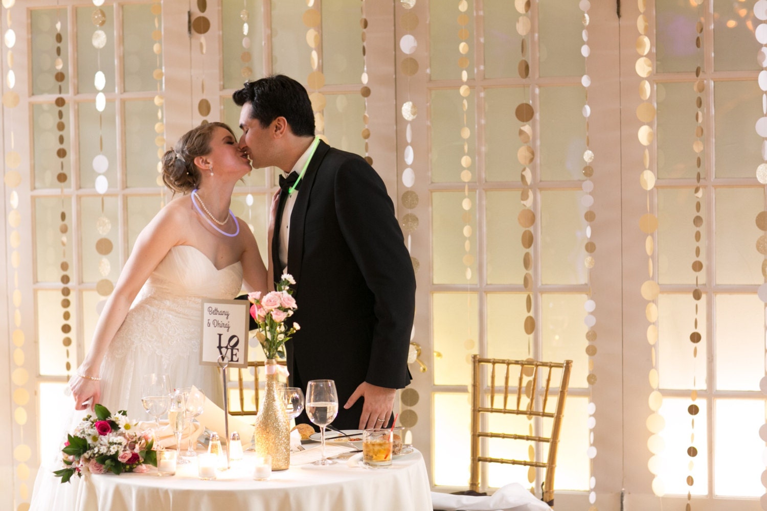 Gold Circle Garland Gold Wedding Decor Gold Glitter by LucyBirdy