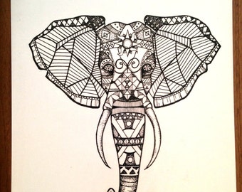 Zentangle elephant | Etsy