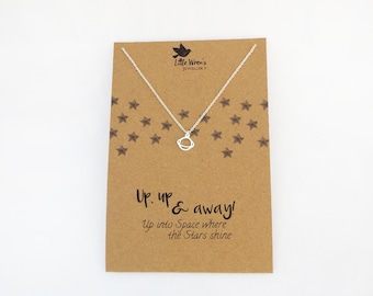 Planet Necklace // Dainty Necklace • Saturn Necklace • Space Necklace • Geeky Jewellery • Galaxy Necklace • Geek Gift • Free Postage