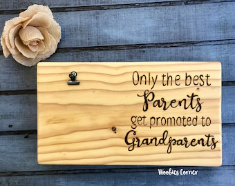 Grandparent frame, Grandparents gift, Only the best parents get promoted to grandparents, New grandparent gift, Gift for Grandparents