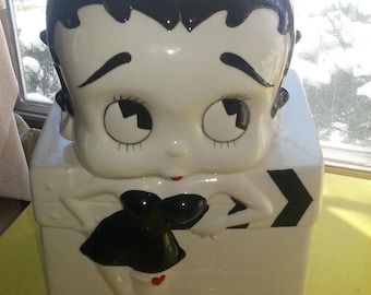 Vintage RARE Benjamin and Medwin Black and White Betty Boop Cookie Jar