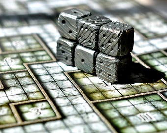 Damascus Dice / Hand Forged Steel / Medieval D6 / Reenactment Gift / Six Sided Iron Game Dice / Larp / Gamer Gift / Metal / Geekery