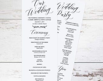 Rustic Wedding Programs, Wedding Program Template, Wedding Programs Instant Download, Printable Wedding Program, DIY Editable Programs