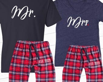 Mr and mrs pajamas | Etsy