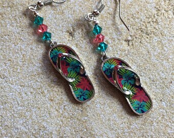 Bling Flip Flop Earrings, Jewelry, Summer Jewelry, Beach Earrings, Womens Jewelry