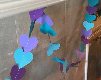 Paper Heart Garland - Wedding decor - Engagement Shower Garland - Party Swag - Valentine's Day Decor