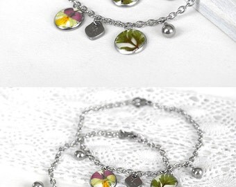 Personalized gift mother daughter jewelry personalized chain bracelet Initial gift Charm bracelet Matching jewelry Couples bracelet for girl