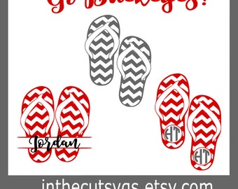 Monogram flip flops svg, Ohio State inspired svg, Go buckeyes svg, tshirt svgs, mockup svgs, dxf file, silhouette file, cricut file
