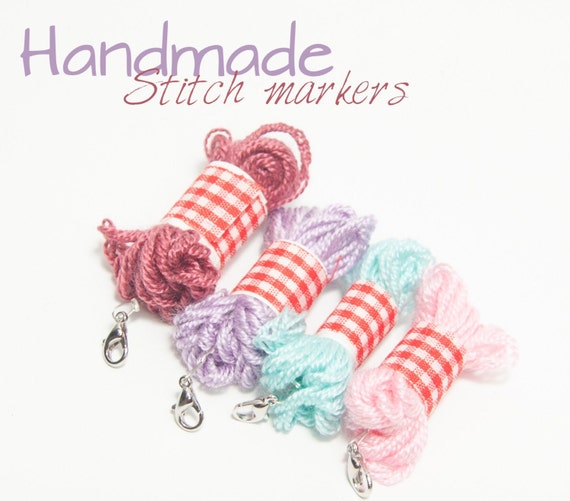Items similar to Handmade stitch markers, yarn stitch markers, set of