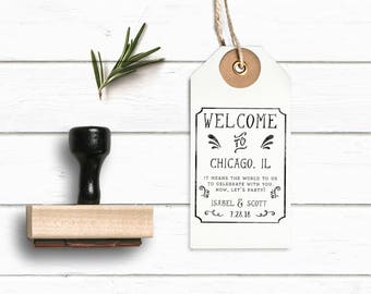 Welcome Stamp - Wedding Favor Custom Stamp - Tag Stamp- Wedding Bag Welcome Tag - Wedding Guest Bag Tag- Wedding Stamp - Welcome Bag Wedding