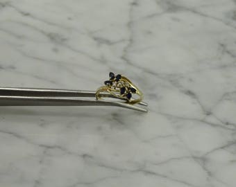 14K Yellow Gold / Sapphire / Diamond Ring (size 7)