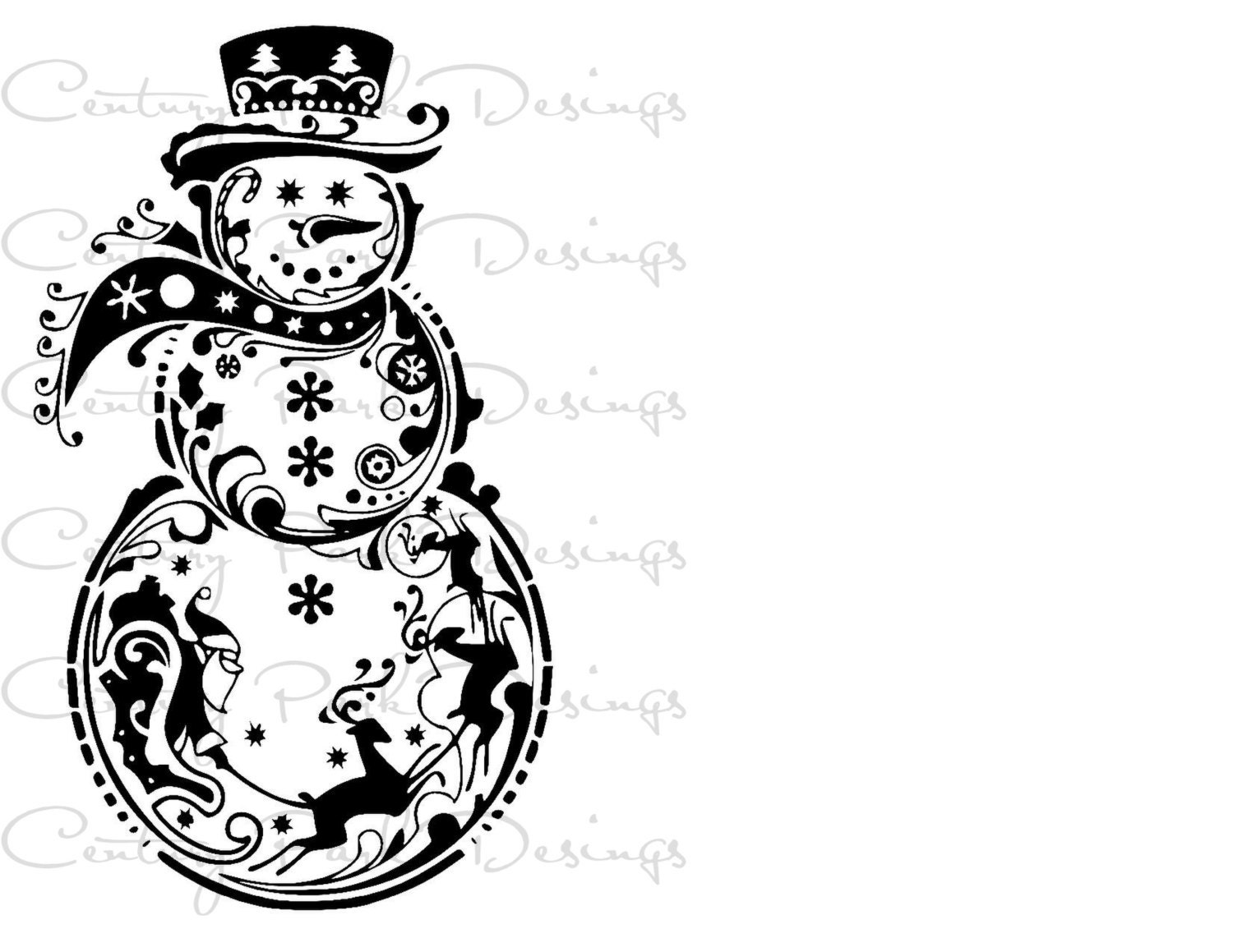 Download Snowman with Santa & Reindeer SVG / JPEG / PNG /pdf ...