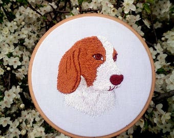 Hand embroidered pet portrait Custom dog portrait Dog lover gift for her Dog embroidery art Personalized gift for him Pet memorial wall art