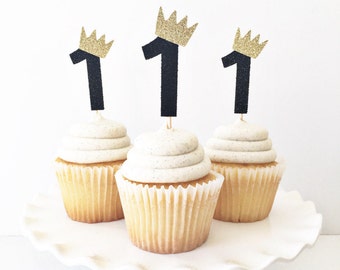 ONE Cupcake Toppers / Where The Wild Things Are Cupcake Toppers / First Birthday Party Theme / 1st Birthday Decor / Boy Birthday / Wild One