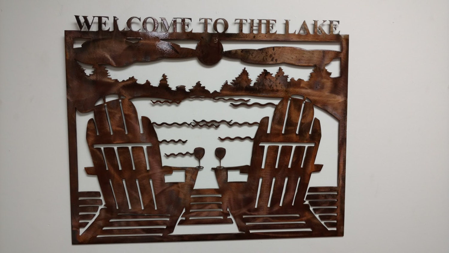to the lake metal wall art Lake art Lake Scene