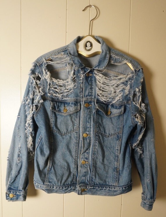 Vintage Ripped Jean Jacket 1970's