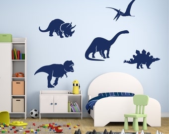 Dinosaur Wall Decals, Dinosaur Decal, Nursery Vinyl Wall Decal, Wall Sticker, Child's Room Wall Decal, Dinosaur Silouhettes, Dinosaurs