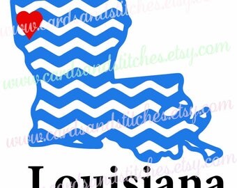 Louisiana SVG - Chevron State SVG - Digital Cutting File - Vector - Graphic Design - Cricut Cut - Instant Download - Svg, Dxf, Jpg, Eps, Png