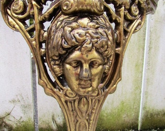 Antique Cast Brass Table Legs With Mythology Heads In Relief