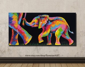 Elephant Wall Decor rainbow elephant wall decor paintings 40x80cm Elephant Wall Decor rainbow elephant wall decor paintings 40x80cm