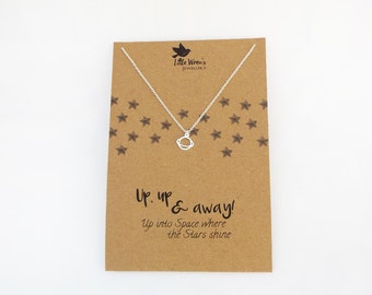 Planet Necklace // Space Necklace • Saturn Necklace • Galaxy Necklace • Geek Gift • Celestial Jewellery • Geeky Jewellery • Dainty Necklace