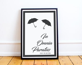 In Omnia Paratus Typography Print - Gilmore Girls - Rory Gilmore - Typography Poster - Ready for Anything