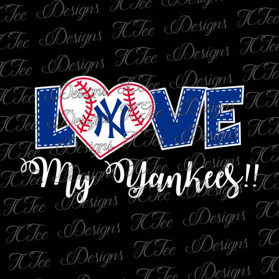 Download Love My Yankees New York Baseball SVG Design Download