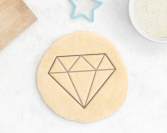 Diamond Cookie Cutter - Wedding Cookie Cutter Engagement Ring Cookie Cutter Love Heart Gift Idea Cupcake Topper - 3D Printed