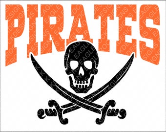 Pirates SVG, DXF, EPS Cut File for Cameo and Cricut, Pirates Svg, Football Svg, Basketball Svg, Baseball Svg, Instant Download