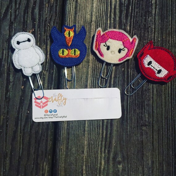 Big Hero 6 Planner Clip/Paper Clip/Feltie Clip. Purchase one or a complete set! Baymax planner clip
