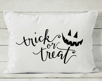 Halloween Pillow - Halloween Decor - Trick or Treat - Decorative Throw Pillow Cover